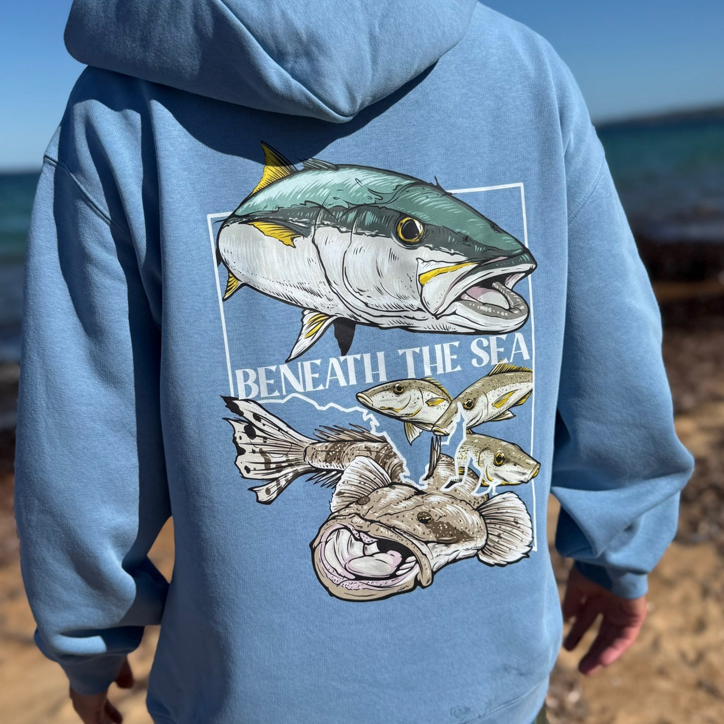 Beneath The Sea - Carolina Blue Relaxed Hoodie